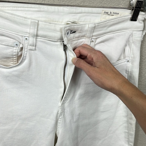 NWT Rag & Bone Nina High Rise Ankle Flare Jeans White Raw Hem Sz 31 - Picture 3 of 15
